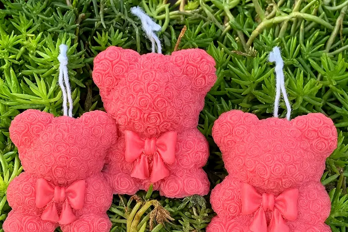 Teddy bear candle set
